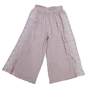 American Eagle flowy embroidered wide leg pants size M